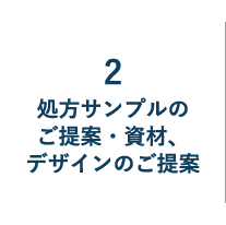 2処方サンプルのご提案・資材、デザインのご提案